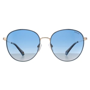 Polaroid Ronde Unisex Goud Blauw Blauw Gradiënt Gepolariseerd PLD 6215/S/X