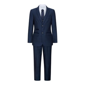 3-delig marineblauw birdseye-tweedpak voor jongens