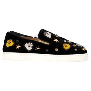 Christian Louboutin Mister Academy Slip On Sneakers In Zwart Fluweel
