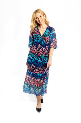 Louise Half Wrap Mesh Jurk