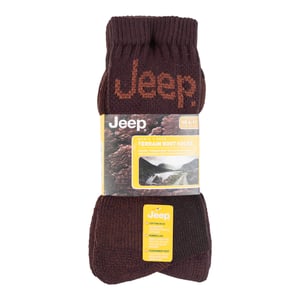 Heren 3 paar Jeep Cushion Sole Hiking werksokken - Bruin