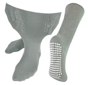 Dr.Socks - Extra brede oedeemsokken met grips - Grijs