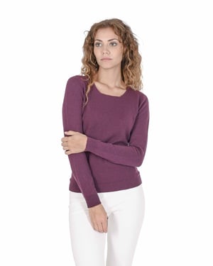 Crown Of Edinburgh Cashmere Damessweater Met Vierkante Hals Coe 0024 Bourgondiã‹
