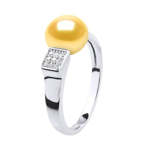 Ring Verstelbare Zoetwater Parel sieraden 9-10mm Golden 925