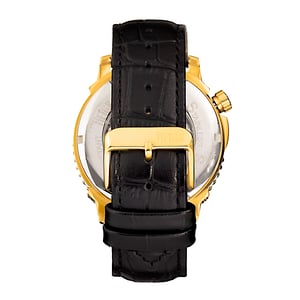 Reign Bauer automatisch semi-skelet lederen band horloge