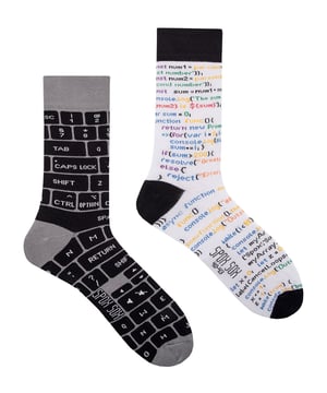 SPOX SOX - Unisex Grappige Crewsokken voor IT Ontwikkelaars, Mismatched Sokken - Het Ontwikkelaar