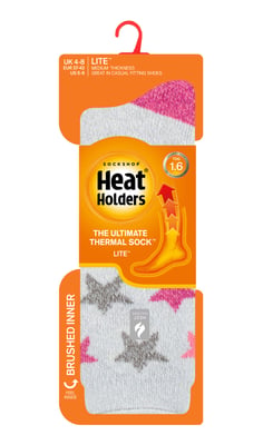 Heat Holders Lite - Geïsoleerde thermo damessokken - Zilvergrijs (Mooi)