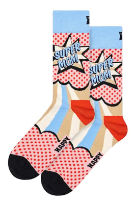 Beste Mama Sokkenen | Blije Sokken | Novelty Super Mama Sokken | Cadeaus voor Mama - Rood