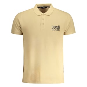 Cavalli Class Gedurfde Logo Beige Polo Shirt