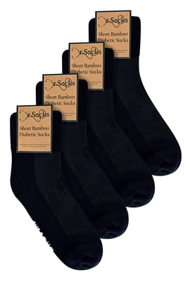 Dr.Socks - Bamboe diabetische enkelsokken voor heren - Zwart