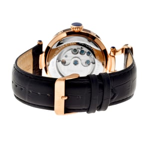 Heritor Automatic Ganzi semi-skelet lederen band horloge