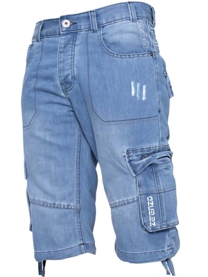 Enzo Heren Cargo Combat Denim Short