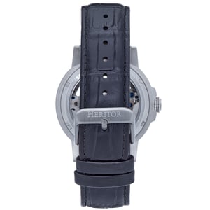 Heritor automatisch Davies semi-skelet lederen band horloge