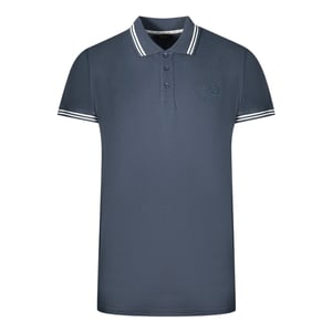 Cavalli Class Dubbel Getippte Kraag Marineblauwe Polo Shirt