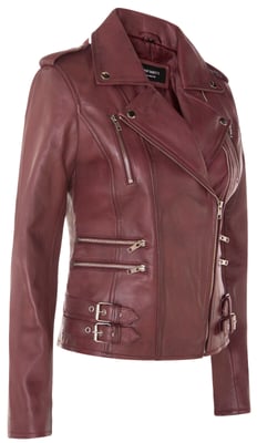 Dames leren Brando bikerjack-Loddon