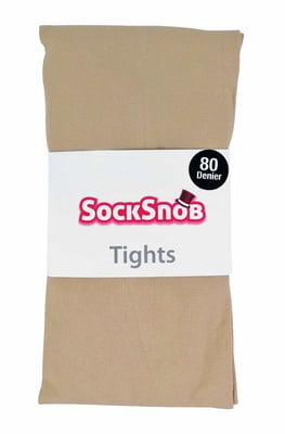 Dames 80 denier ondoorzichtige effen gekleurde panty's - Natuurlijk
