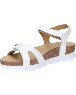 Panama Jack Dames Wedge Witte Leren Platform Sandals - Sulia B1