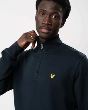 Lyle & Scott Heren Geborduurd Half Rits Sweatshirt