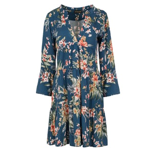 Bloemen jurk met geplooide naden