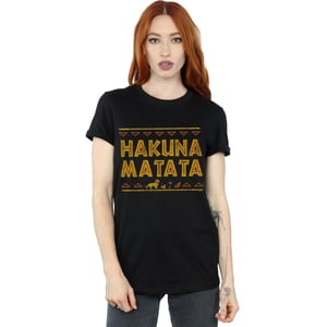 Disney Dames/Dames The Lion King Hakuna Matata Katoenen Vriendje T-shirt (Zwart)