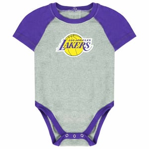 NBA Los Angeles Lakers Geboorte 3-delig Creeper Slabbetje en Flessenset VK2N1BCPY LAK