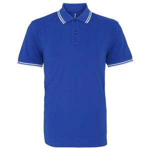 Asquith & Fox Heren Klassiek Fit getipt Poloshirt (Koninklijk / Wit)