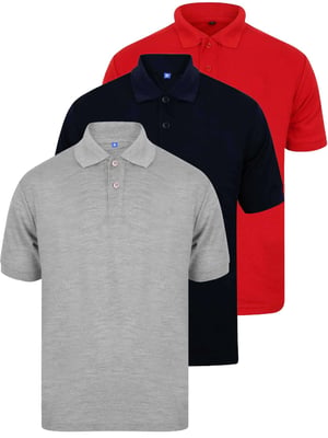 Kruze | Heren Poloshirts (3-pack) - GRS/DBL/RD