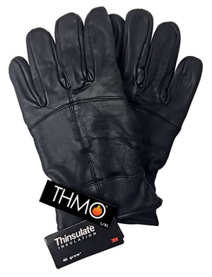 THMO - Winddichte herenhandschoenen van Dunsulate-leer - Zwart