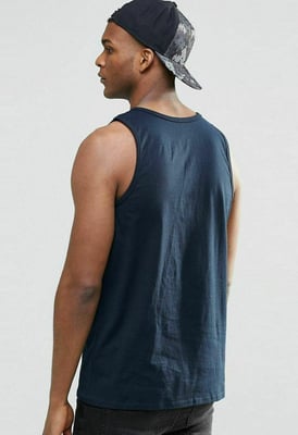 Nike geborduurde Swoosh heren tanktop met atletisch gymvest in marineblauw