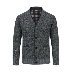 Herenvest met opstaande kraag en knoop met twee zakken voor de winter, donkergrijs