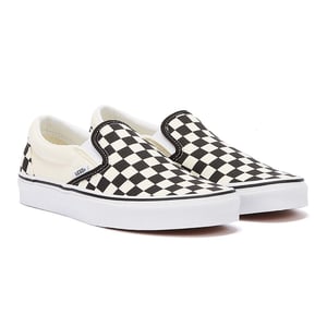 Vans Classic Slip-On Unisex Zwart Wit Checkboard Canvas Skate Trainers