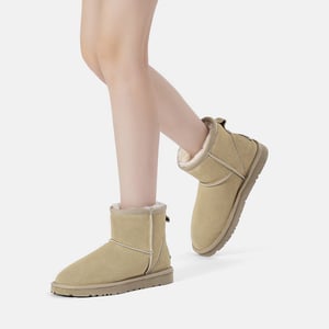 EVER AU Dames Leren Korte Laarzen - Ostrich