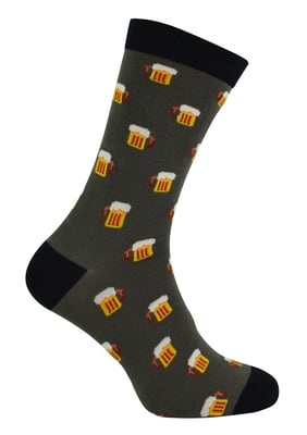 Mr Heron bamboesokken met nieuw patroon voor heren - Bier (Grijs)