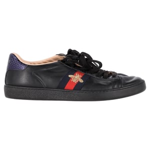 Gucci Ace Bee Lage Sneakers van Zwart Kalfskindleder