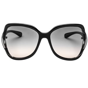 Tom Ford Gradient Smoke Lens Glanzend zwarte zonnebril