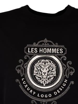 Les Hommes T-Shirt Luxury Logo Mannen zwart