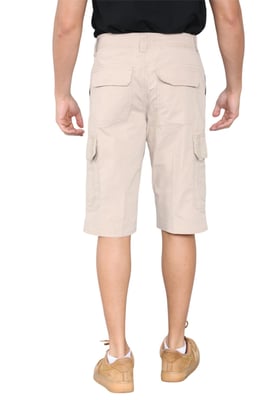 Heren cargo multi-pocket sneldrogende shorts in zand