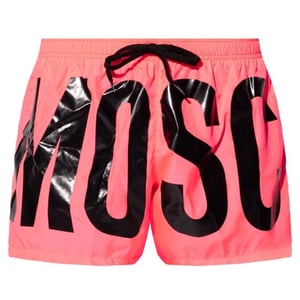 Moschino merkprint logo felroze korte zwemshort
