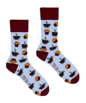 SPOX SOX - Heren & Dames Mismatch Novelty Crew Sokken - Koffie & Muffins Patroon - Koffie & Muffins