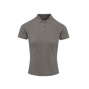 Premier Dames/dames Coolchecker Plus Piqu Polo met CoolPlus (Donkergrijs)