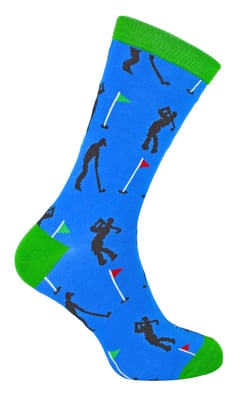 Mr Heron - Heren Grappige Golfsokken Patroon, Ademend Crew Golfkousen - 1 Paar - Golfers (Blauw)