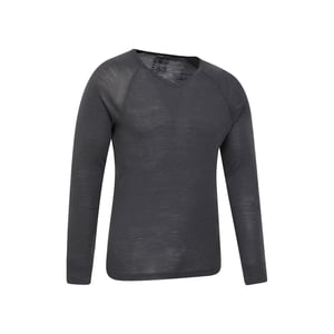 Mountain Warehouse Heren Merino Wol V Hals Base Layer Top (Grijs)