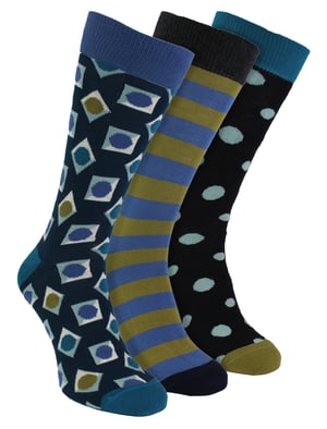 HS by Happy Socks - Heren 3-Pack Cadeaubox Met Stippen Kousen - Vierkant
