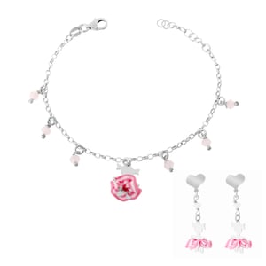 Orphelia 'Schattig' Kinder 925 Sterling Zilveren Set: Armband + Oorbellen - Zilver SET-7133