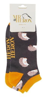 Mr Heron - BamboeAnimal Trainersokken voor heren - Hedgehogs (Grijs)