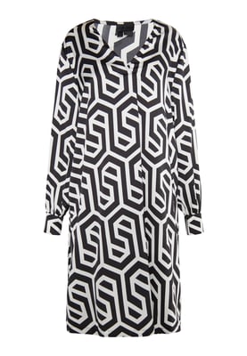 Dreimaster midi-jurk Dames zwart en wit