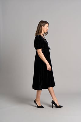 Tanya Fluwelen Jurk - Zwart
