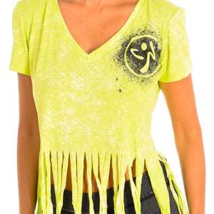 Dames sport T-shirt met korte mouwen en V-hals Z1T00401
