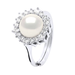 Ring Sieraden - Echte Geëxtraheerde Zoetwaterparel Rond 8-9 mm