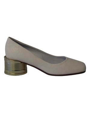 Maison Margiela Blikken Hakken Pump in Witte Leer